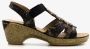 Blue Box dames sandalen met hak zwart goud - Thumbnail 2