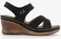 BLUE BOX dames sandalen met sleehak zwart - Thumbnail 2