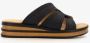 BLUE BOX dames slippers zwart bruin - Thumbnail 2