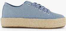 Blue Box dames sneakers met jute zool blauw