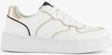 Blue Box dames sneakers wit met gouden details