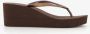 BLUE BOX dames teenslippers met sleehak bruin - Thumbnail 2