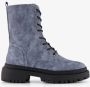 Blue Box dames veterboots denim blauw - Thumbnail 2