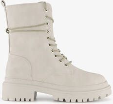Blue Box dames veterboots lichtgrijs