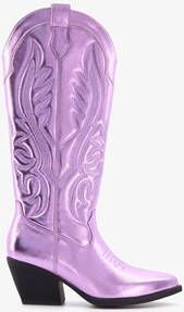 Blue Box dames western boots paars metallic