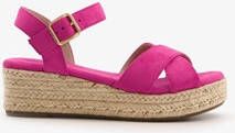 Blue Box espadrilles met sleehak fuchsia roze