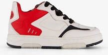 Braqeez leren jongens sneakers wit rood