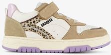 Braqeez leren meisjes sneakers beige lila