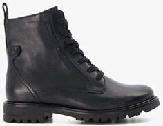 Bugatti leren dames veterboots zwart