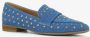 BLUE BOX dames loafers denim met studs Blauw - Thumbnail 6