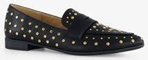 Blue Box dames loafers zwart met studs