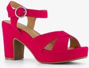 Blue Box dames sandalen met hak fuchsia roze