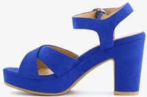 Blue Box dames sandalen met hak kobalt blauw