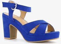 Blue Box dames sandalen met hak kobalt blauw