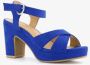 Blue Box dames sandalen met hak kobalt blauw - Thumbnail 5