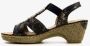 Blue Box dames sandalen met hak zwart goud - Thumbnail 3