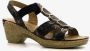 BLUE BOX dames sandalen met hak zwart goud - Thumbnail 7