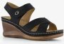 BLUE BOX dames sandalen met sleehak zwart - Thumbnail 7