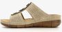 BLUE BOX dames slippers met perforaties beige - Thumbnail 6