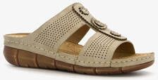 Blue Box dames slippers met perforaties beige