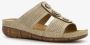 BLUE BOX dames slippers met perforaties beige - Thumbnail 8