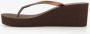 BLUE BOX dames teenslippers met sleehak bruin - Thumbnail 5