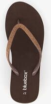 Blue Box dames teenslippers met sleehak bruin