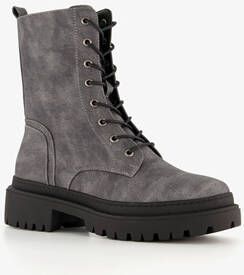 Blue Box dames veterboots grijs