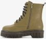 Blue Box dames veterboots taupe groen - Thumbnail 2
