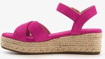 Blue Box espadrilles met sleehak fuchsia roze