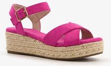 Blue Box espadrilles met sleehak fuchsia roze