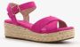 BLUE BOX espadrilles met sleehak fuchsia roze - Thumbnail 5