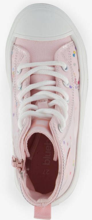Blue Box hoge meisjes sneakers roze met hartjes