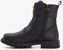 Blue Box meisjes biker boots zwart met gespen