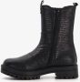 BLUE BOX meisjes chelsea boots met crocoprint Zwart - Thumbnail 2