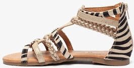 Blue Box meisjes sandalen goud zebraprint