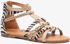 Blue Box meisjes sandalen goud zebraprint