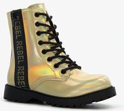 Blue Box meisjes veterboots goud zwart