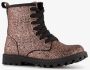 BLUE BOX meisjes veterboots metallic roze zwart - Thumbnail 6