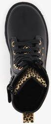 Blue Box zwarte meisjes veterboots gouden studs