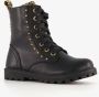 BLUE BOX zwartemeisjes veterboots met gouden studs Uitneembare zool - Thumbnail 7