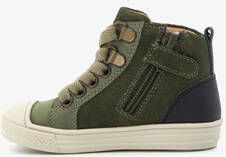 Braqeez hoge leren jongens sneakers groen