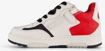 Braqeez leren jongens sneakers wit rood