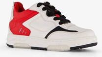 Braqeez leren jongens sneakers wit rood