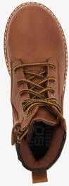 Braqeez leren jongens veterboots cognac bruin