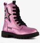 Braqeez leren meisjes veterboots paars met ster Uitneembare zool - Thumbnail 4
