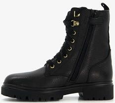 Braqeez leren meisjes veterboots zwart