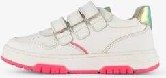 Braqeez leren meisjes sneakers wit roze