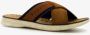 Bugatti leren slippers met leren voetbed cognac - Thumbnail 12