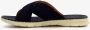 Bugatti leren slippers met leren voetbed blauw - Thumbnail 11